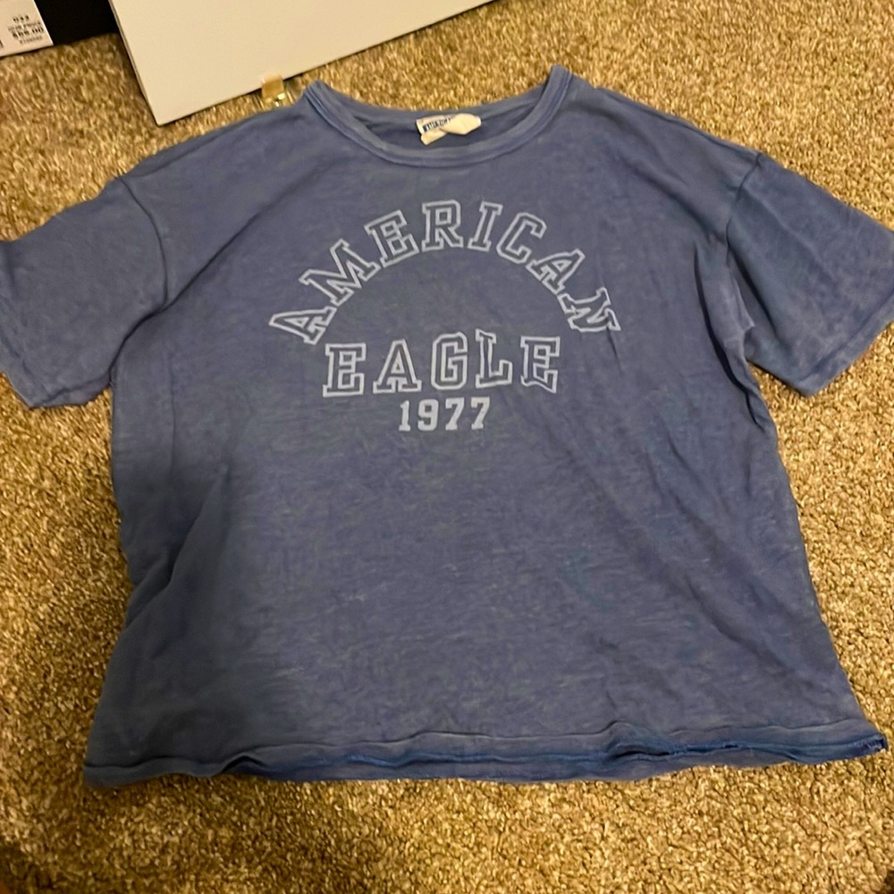 American eagle blue cropped top